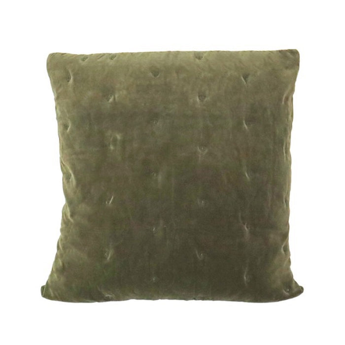 Linen Mason Bee Velvet    Cushion Olive