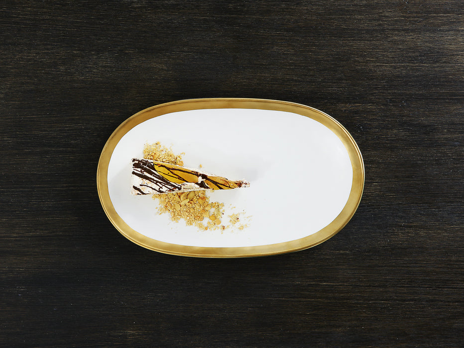 Maxwell Williams Swank Platter Oblong white gold