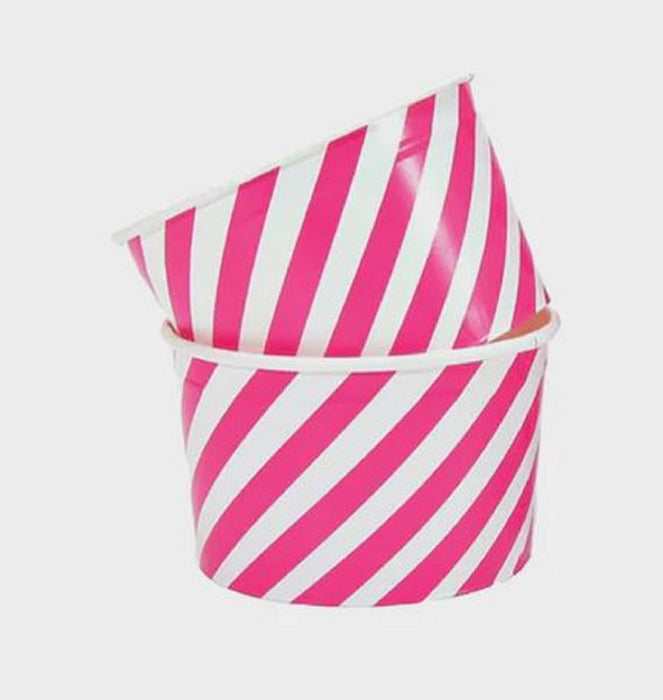 Icecream Cup Pink Stripe pack of 10