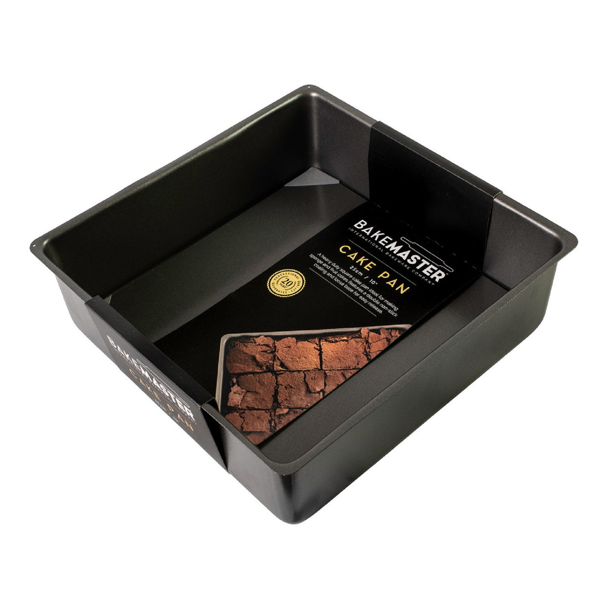 Bakemaster Square loose bottom cake pan 25x8cm — Drummers Co