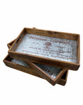 Wooden Tray Zinc Lined Large