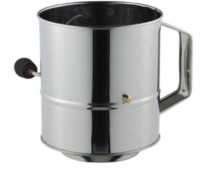 Flour Sifter 5 cup crank handle stainless steel