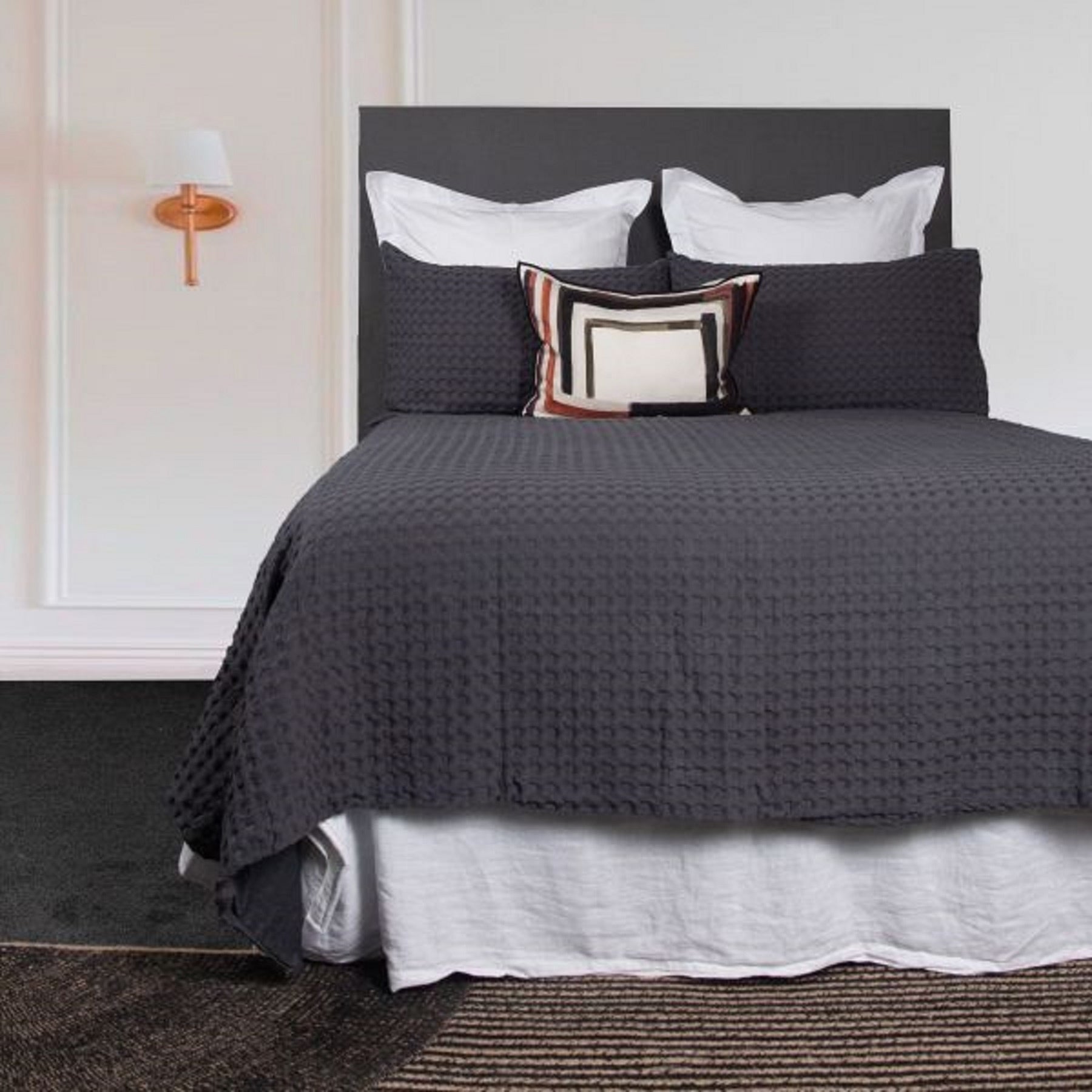 Duvet Set Waffle Coal Queen