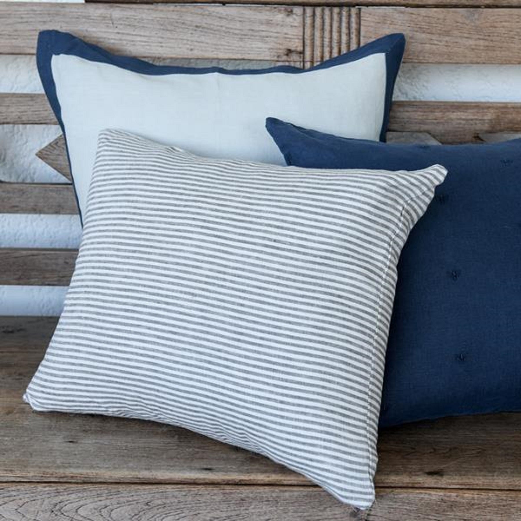 Linen Stripe Cushion 50x40cm Storm